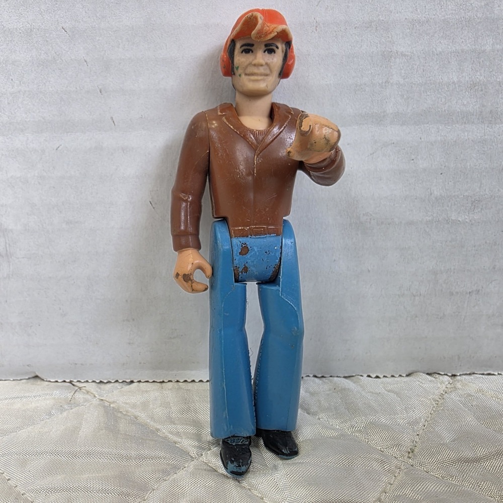 Fisher Price Toys Adventure People Construction Worker 1974 Vintage 3.75" Tall